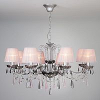 подвесная люстра eurosvet rosetta 10086/8 серебро/дымчатый хрусталь strotskis в Нижневартовске