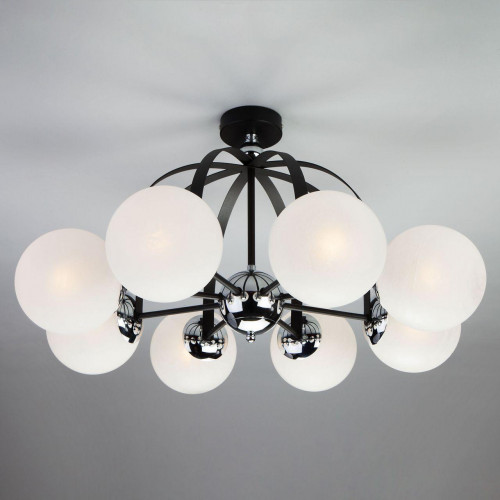 потолочная люстра eurosvet globe 70082/8 хром/черный в Нижневартовске
