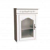 шкаф со стеклом навесной однодверный кухонный марсель молочно-белый в Нижневартовске