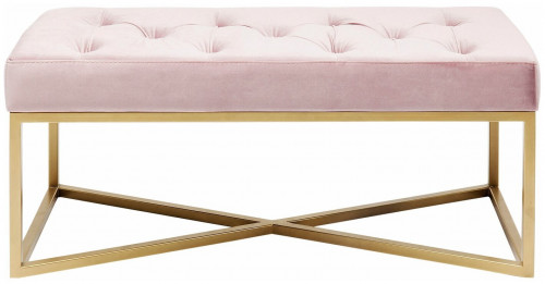 kare скамья мягкая crossover, коллекция "кроссовер" 92*40*41, бархат, полиэстер, бук, сталь, розовый в Нижневартовске