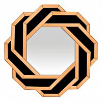 зеркало круглое черно-золотое в раме с плетением в Нижневартовске