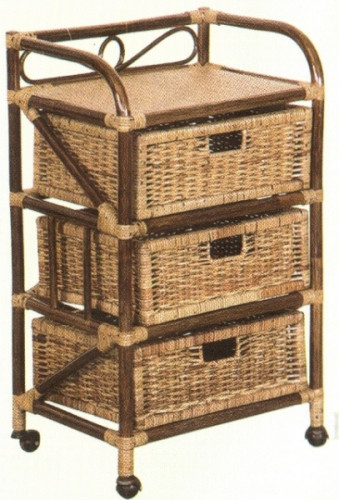 комод с плетёными ящиками tower (темный) в Нижневартовске