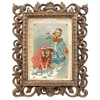 репродукция старинной рождественской гравюры игра в снежки в Нижневартовске