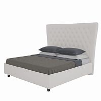 кровать двуспальная 160х200 бежевая из велюра quicksand в Нижневартовске