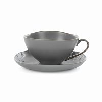 чашка с блюдцем emperor's bird темно-серый в Нижневартовске