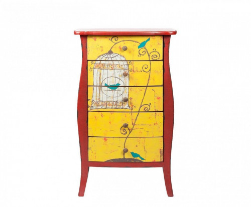 комод с 5 ящиками birdcage жёлтый в Нижневартовске