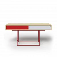 консоль с ящиками на металлических ножках темно-серая long new в Нижневартовске