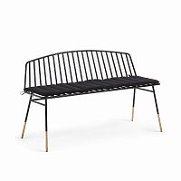 siena bench 120 черный металл черная ткань от la forma (ex julia grup) в Нижневартовске