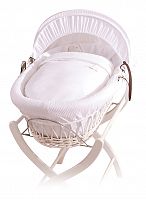 колыбель-переноска gift wicker moses basket белая, белое белье в Нижневартовске