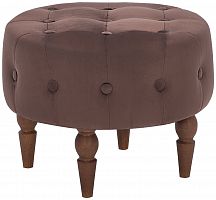 банкетка leset classic-ау 05 круглая велюр супернова 33 коричневый/ножки орех в Нижневартовске