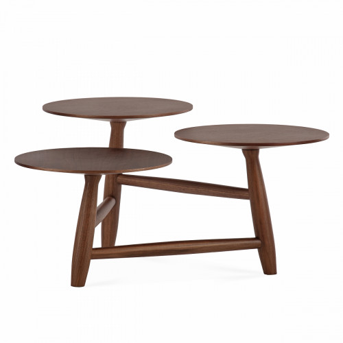 кофейный столик круглый трио коричневый tripod в Нижневартовске