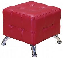 пуф шарм-дизайн квадро мини хром красный в Нижневартовске