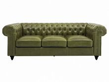 диван chester classic трехместный прямой оливковый, черные ножки в Нижневартовске