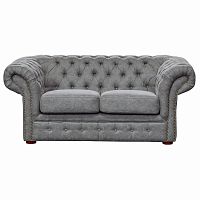 диван честерфилд двухместный прямой серый в Нижневартовске