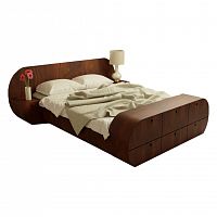 кровать двуспальная 160х200 с тумбами и комодом коричневая цикл в Нижневартовске