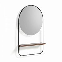 зеркало настенное круглое с полкой черное диаметр 37 см marcolina от la forma (ex julia grup) в Нижневартовске