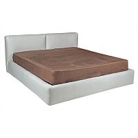 кровать двуспальная 160х200 из велюра белая brick в Нижневартовске