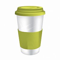 термостакан белый с салатовым термодержателем в Нижневартовске