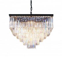 люстра odeon square 80 черное основание, прозрачное стекло в Нижневартовске