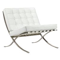 детское кресло barcelona chair кожа белое в Нижневартовске