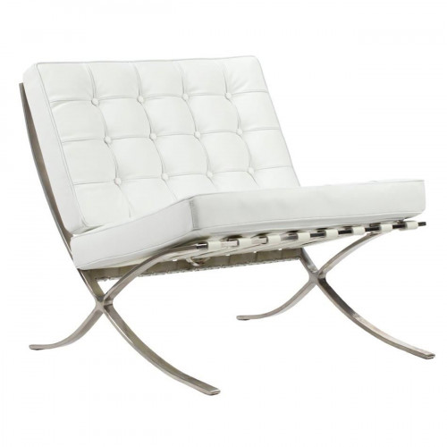 детское кресло barcelona chair кожа белое в Нижневартовске