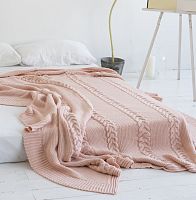 комплект плед с косами (180*220) и 2 наволочки (50*50) св. персик в Нижневартовске