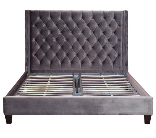 кровать двуспальная 180х200 серая из велюра lol в Нижневартовске