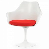 cтул tulip белый с подлокотниками и мягкой подушкой в Нижневартовске