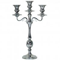 канделябр серебряный металлический на 3 свечи, 84 см в Нижневартовске
