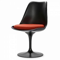 стул tulip матовый черный с красной подушкой в Нижневартовске