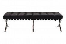 оттоманка широкая barcelona кожа класса премиум черная в Нижневартовске