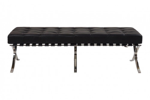 оттоманка широкая barcelona кожа класса премиум черная в Нижневартовске