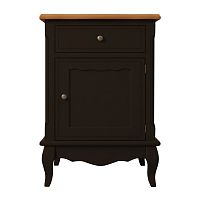 прикроватная тумба leontina black с ящиком и дверцей черная в Нижневартовске