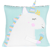 подушка единорог 35*35 св.бирюза+белый в Нижневартовске