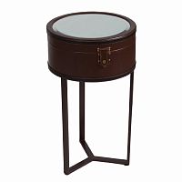 придиванный круглый столик с зеркалом lucero grande зеркальный, тёмно-коричневый в Нижневартовске