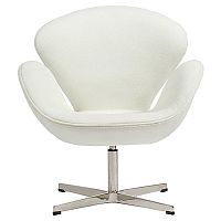 кресло swan chair кашемир белое в Нижневартовске
