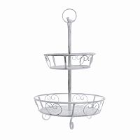 блюдо-этажерка, 2 уровня белого цвета в Нижневартовске