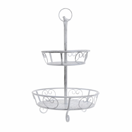 блюдо-этажерка, 2 уровня белого цвета в Нижневартовске