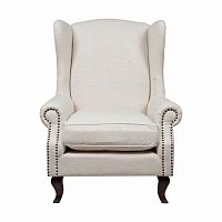 кресло collins wingback chair кремовая ткань в Нижневартовске