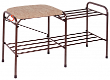 подставка для обуви 2-х полочная 80 с сиденьем,цвет сиденья бежевый медный антик; в Нижневартовске