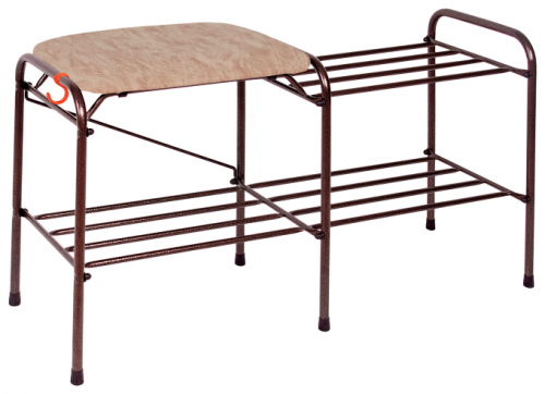 подставка для обуви 2-х полочная 80 с сиденьем,цвет сиденья бежевый медный антик; в Нижневартовске