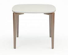 стол обеденный с белой столешницей и коричневыми ножками smooth compact в Нижневартовске