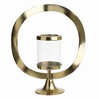 подсвечник золотой декоративный со стеклом круг gold circle, 38 см в Нижневартовске