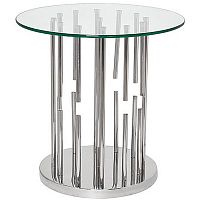 стол журнальный grozdi 55 см прозрачный, хром в Нижневартовске