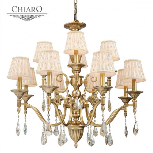 подвесная люстра chiaro паула 411010412 бежевая в Нижневартовске