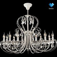 подвесная люстра eurosvet 3305/12 белая с золотом/прозрачный хрусталь strotskis в Нижневартовске