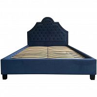кровать двуспальная 160х200 из велюра с каретной стяжкой n-province blue в Нижневартовске
