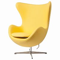 кресло egg chair кожа желтое в Нижневартовске