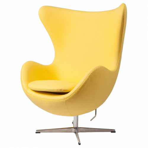 кресло egg chair кожа желтое в Нижневартовске