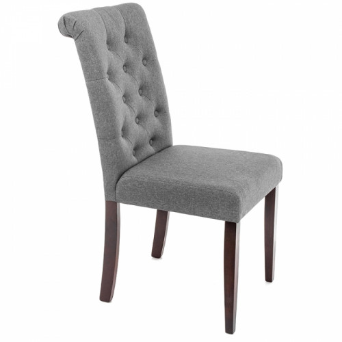 стул деревянный amelia dark walnut / fabric grey в Нижневартовске